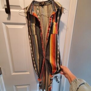 L&B  LUCKY ABD BLESSED. Vest. Aztec boho. Sz small.  Button up. No sleeves.